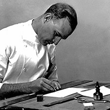 Photo of Homer Stryker taking notes in 1939.