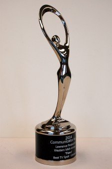 Photo of a silver award statuette.