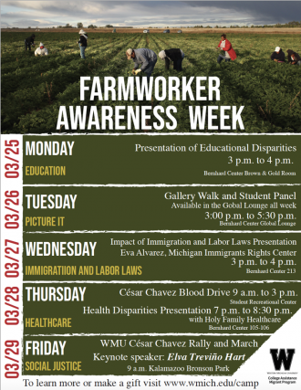 a poster of the farmworker awareness week events
