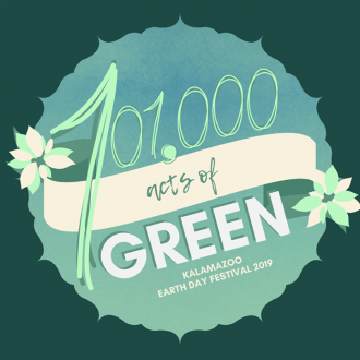 The designed symbol of this year's Earth day is 101,000 Acts of Green.