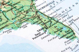 Photo of a map of Florida.