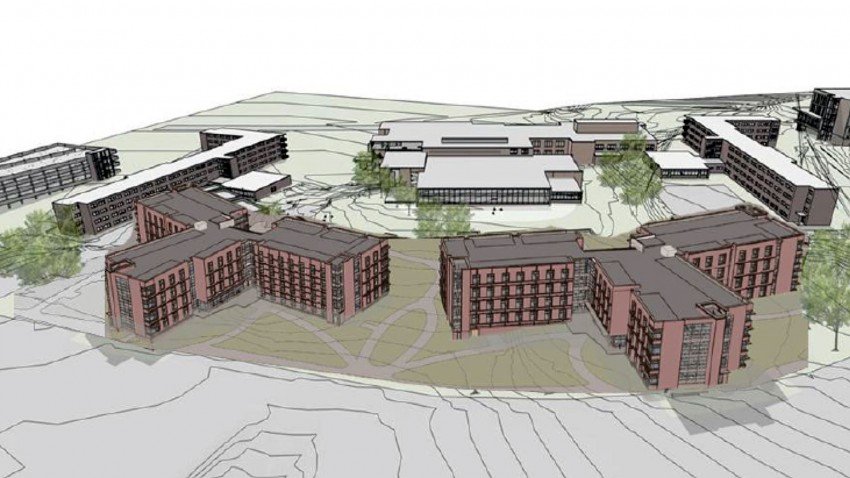 Artist's rendering of new WMU residential neighborhoods.