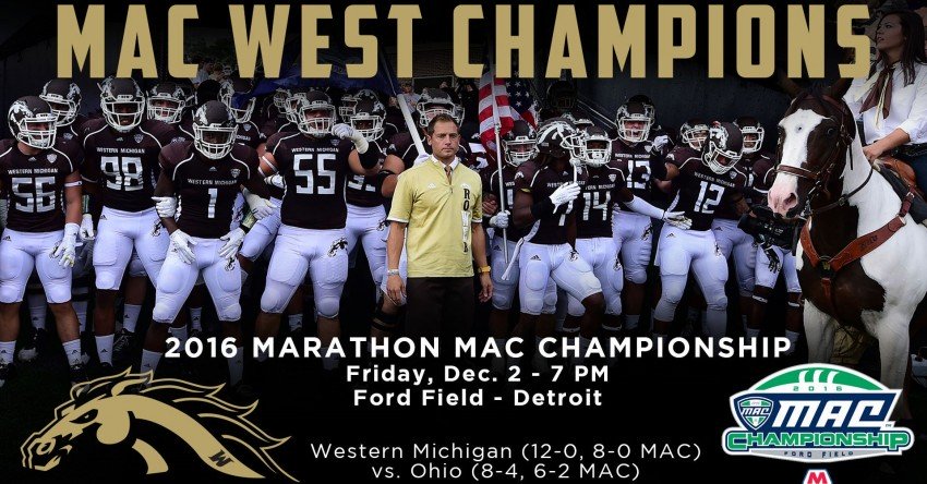 WMU, 2016 MAC Championship, Dec. 2, 7 p.m.