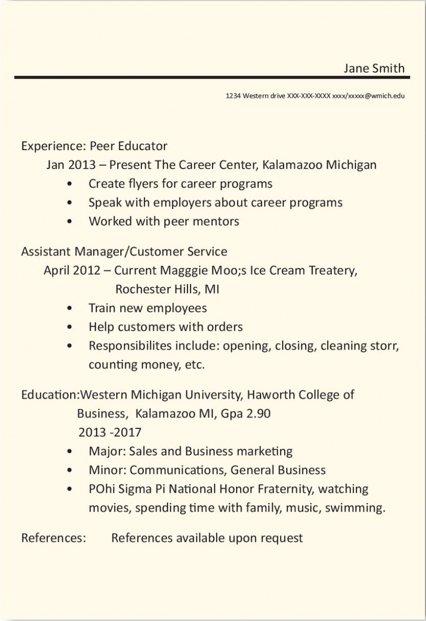 An image of a before resume