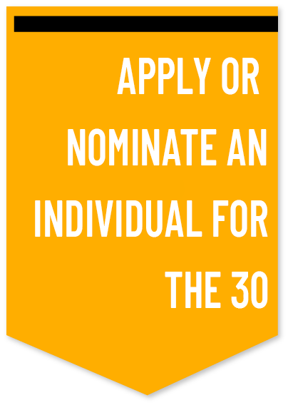 Flag illustration that reads Apply or Nominate an Individual for The 30