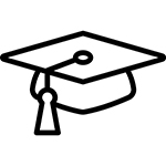 outline of a grad cap