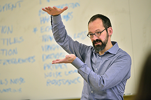 Image of a professor discussing interior design