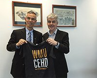 dean li with college of ed t-shirt
