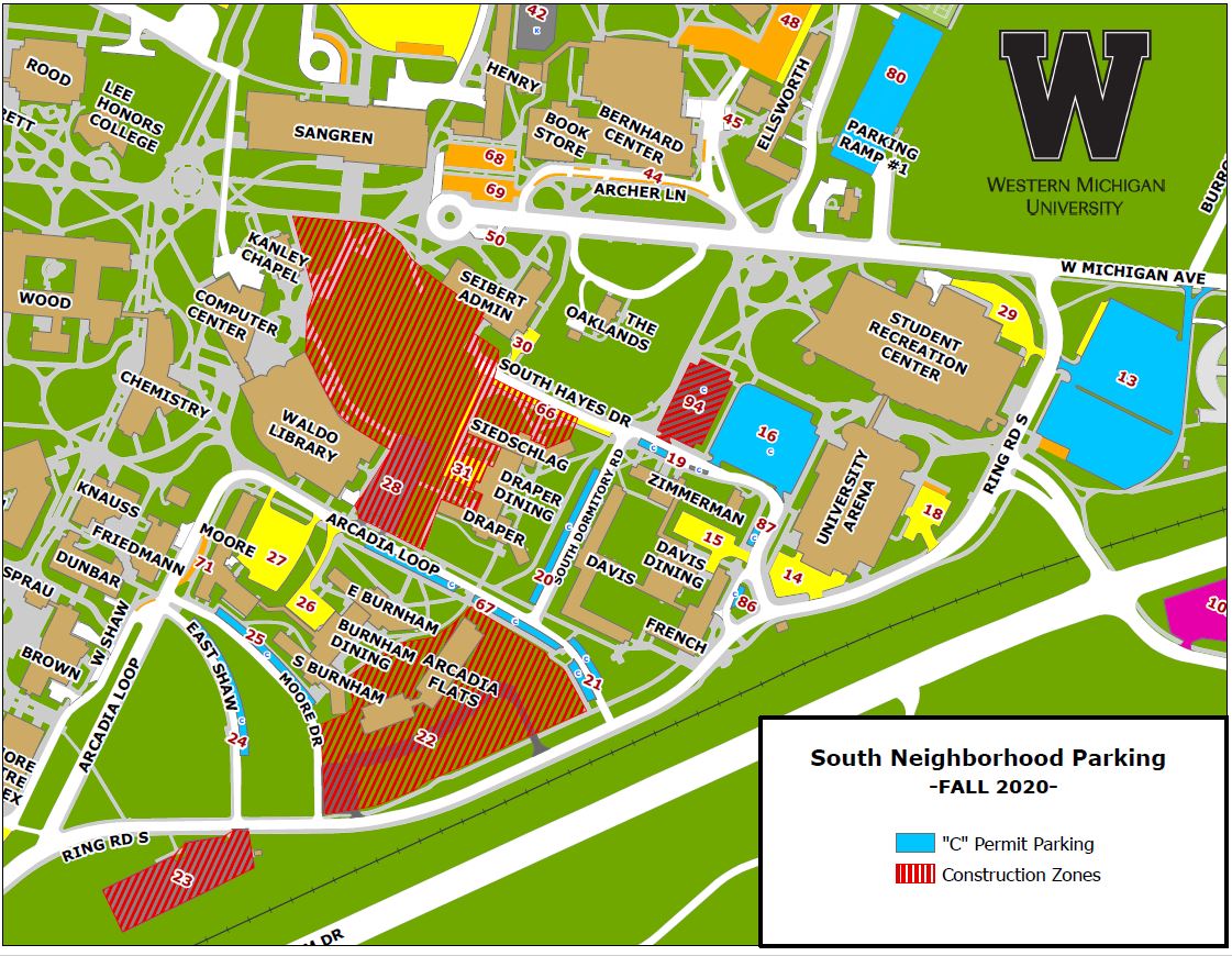 South Neighborhood Maps Parking Western Michigan University