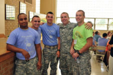 Veteran students posing for photo.