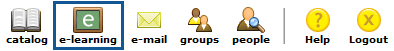 picture of a group of buttons with the E-Learning button highlighted