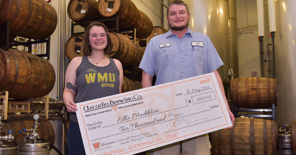 Arcadia awards WMUKVCC sustainable brewing scholarship