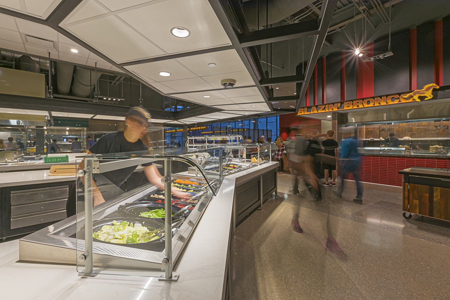 A photo of the salad bar inside Valley Dining Center.