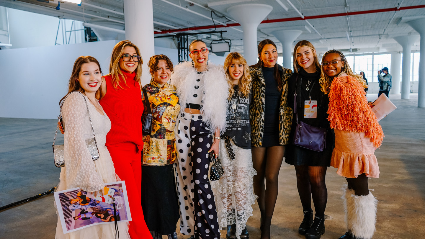 A group photo of fashionable women.