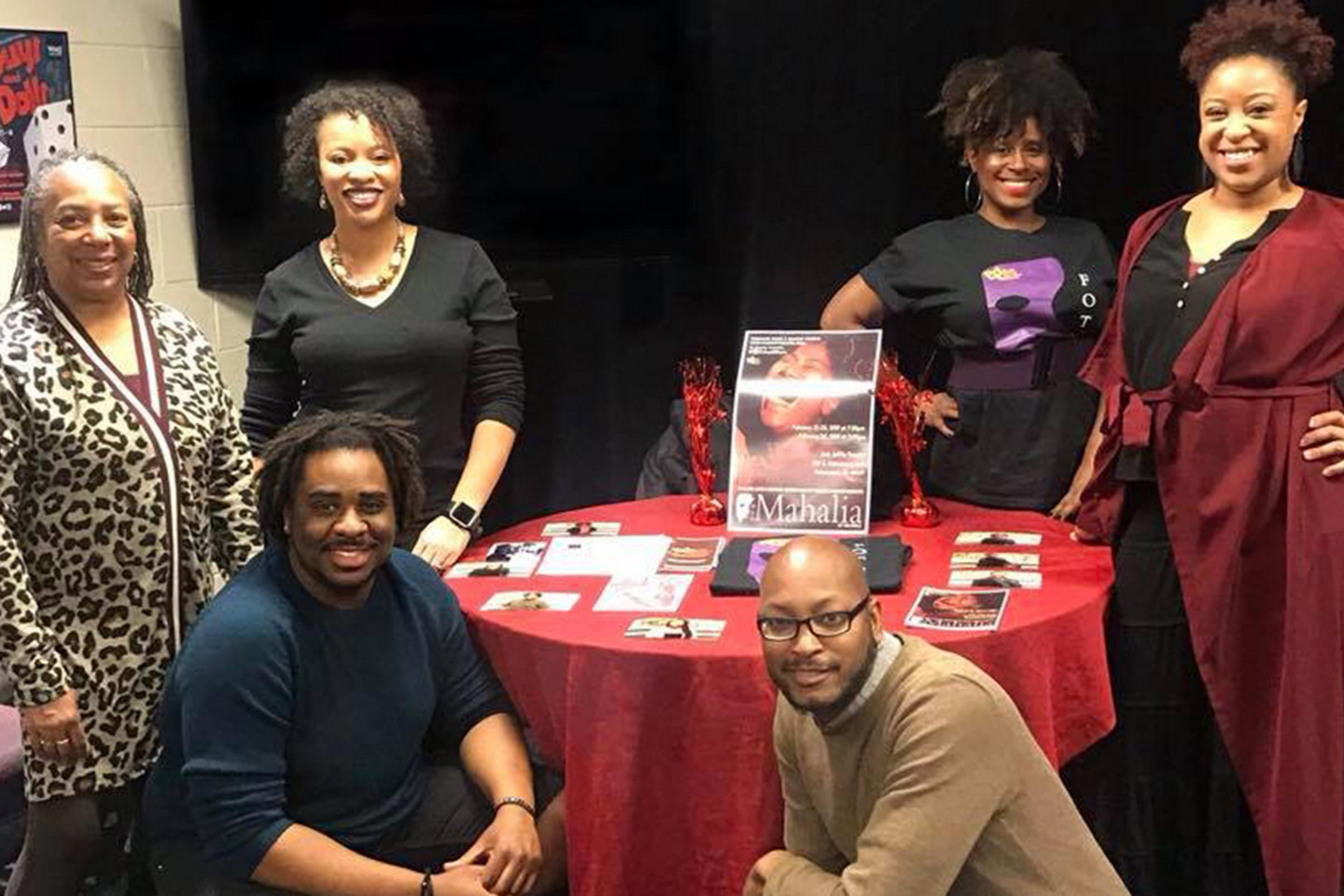 Reginald Edmund poses with members of the Face Off Theatre Company at a "Black Lives, Black Words" event in 2018.