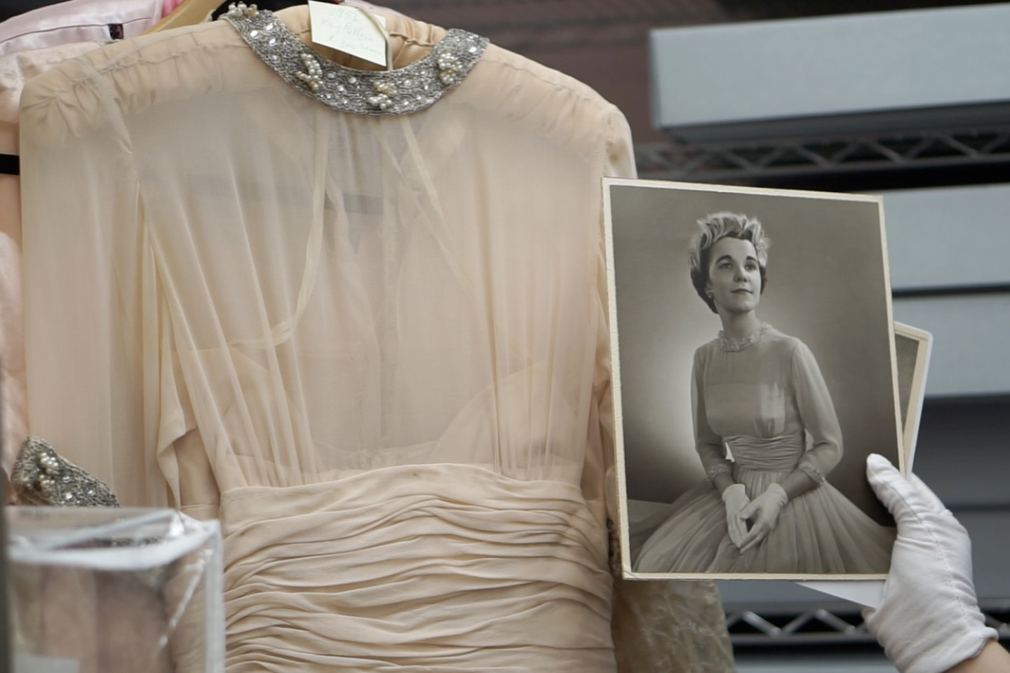 A wedding dress donated by the niece of a WMU alumna.