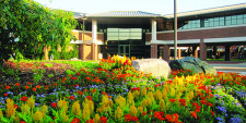 A colorful photo of the Haworth College of Business building.