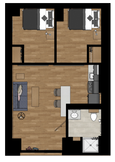 Arcadia Flats 2 Bedroom Flat Floor Plan