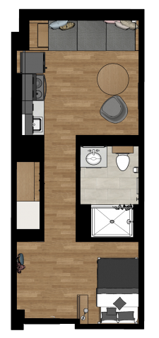 Arcadia Flats Studio Floor Plan