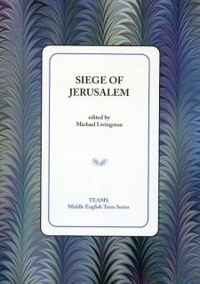 Cover image of Siege of Jerusalem: the title on a white square, over a blue, purple, and grey background
