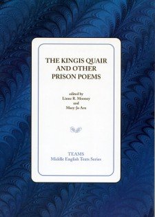 Cover image of The Kingis Quair and Other Prison Poems: the title on a white square, over a blue and black background