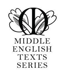 Logo of METS: A stylized M initial with two hand-drawn leaves behind it, above the words Middle English Texts Series