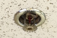 sprinkler head in the ceiling