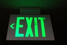 green glowing "EXIT" sign