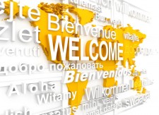 Image of welcome in multiple languages