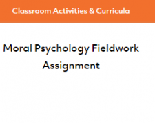 Classroom Activities Moral Psychology Field work assignment