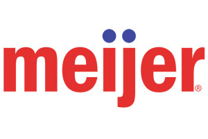 Meijer logo in red and blue.