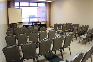Meeting room with projection screen