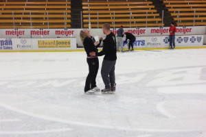 Emily and Doug Wheelright on the ice at Lawson.