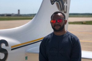 WMU Aviation Flight Science student Josh Yoweni