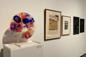 Wprls include  “Passport” by Robert Rauschenberg and the print “Historical Culture” by Jan Voss.