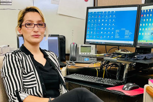 Photo of Edjola Hoxha, a student in the cybersecurity program at WMU