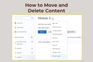How to move and delete content