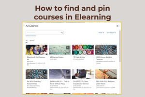 How to find and pin courses in Elearning