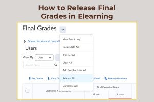 How to release final grades in Elearning