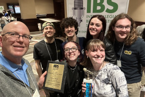 Glen Dillon and WIDR staff posing with their IBS awards