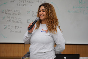 Whitney Lewis, event host and president of Future Teachers of Color