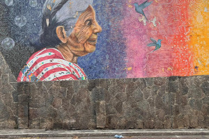 mural of old woman