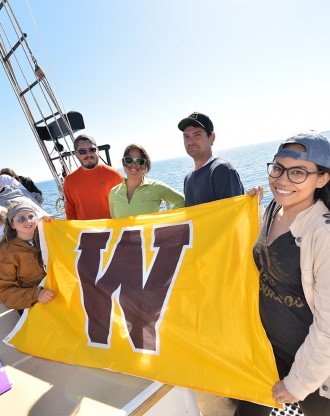 Fish biology students aboard the Inland Seas Education Association schooner