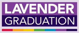 Lavender Graduation logo with rainbow