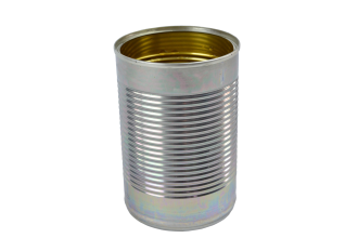 silver soup can, empty and cleaned
