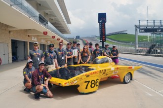 WMU sunseeker team stand by their solar car