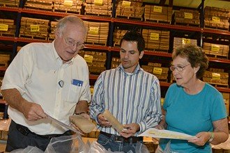 Photo of researchers in WMU's Geological Repository for Research and Education.