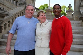 Photo of the WMU-Cooley Innocence project director with two of the project's exonerees.