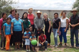 Photo of Denise Bowen and Maureen Mickus with Mexican citizens.