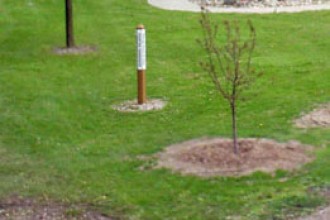 One of two peace poles on campus.